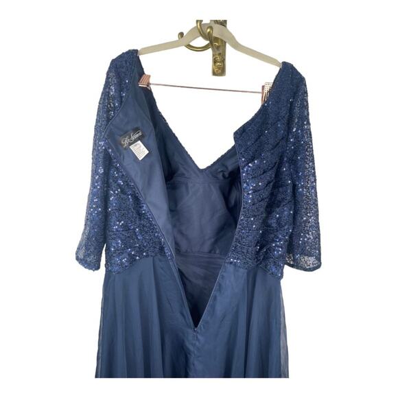 La Femme Gown Dress Chiffon & Sequin Embellished Formal Party Gala Classy Sz 14 - Picture 11 of 12